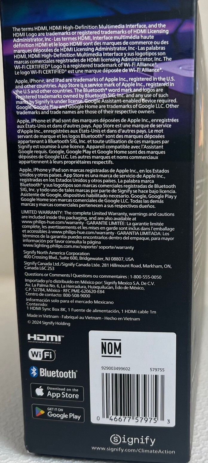 Philips Hue Play HDMI sync box 8K - FREE S/H