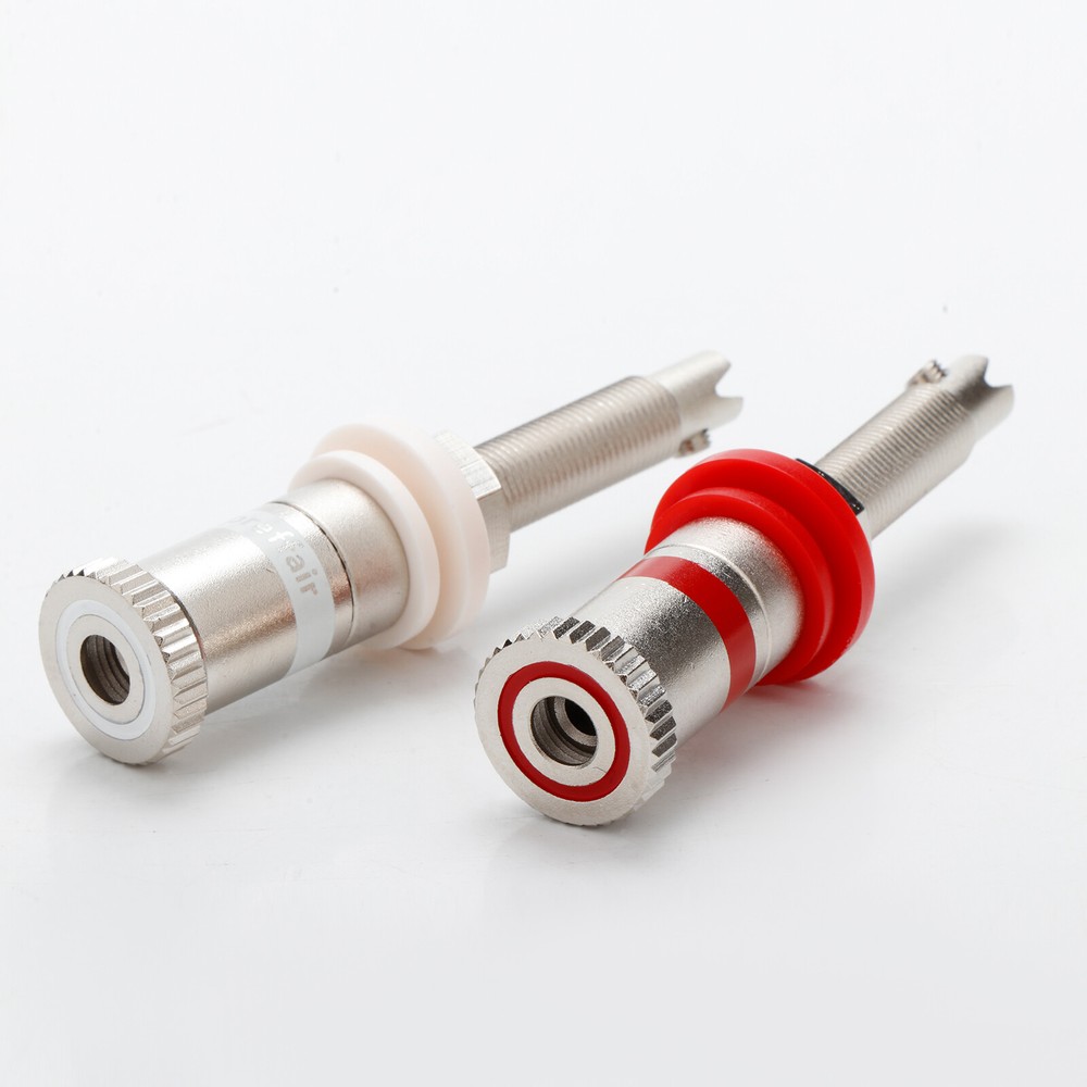 8pcs HIFI Binding Post Rhodium Plating Long Thread Terminal Speaker Plug Adapter