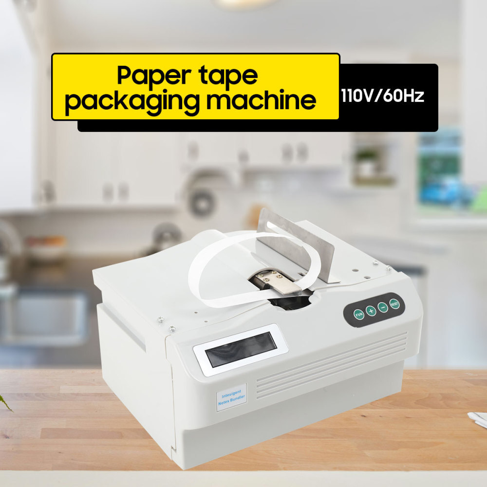Automatic Small Banknote Binding Strapping Machine Money Packer /40x Paper Tapes
