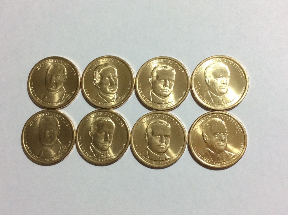 Complete set P&Ds 2014 Presidents 8coin set.