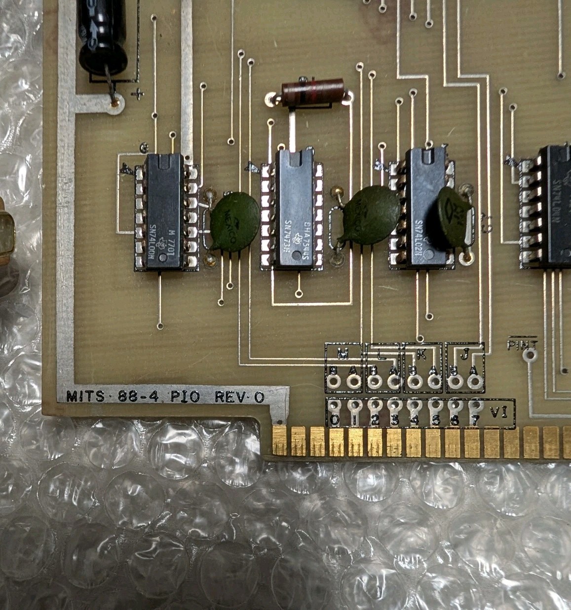 MITS Altair 88-4PIO Parallel interface board. 2 of 4 parallel ports & cables