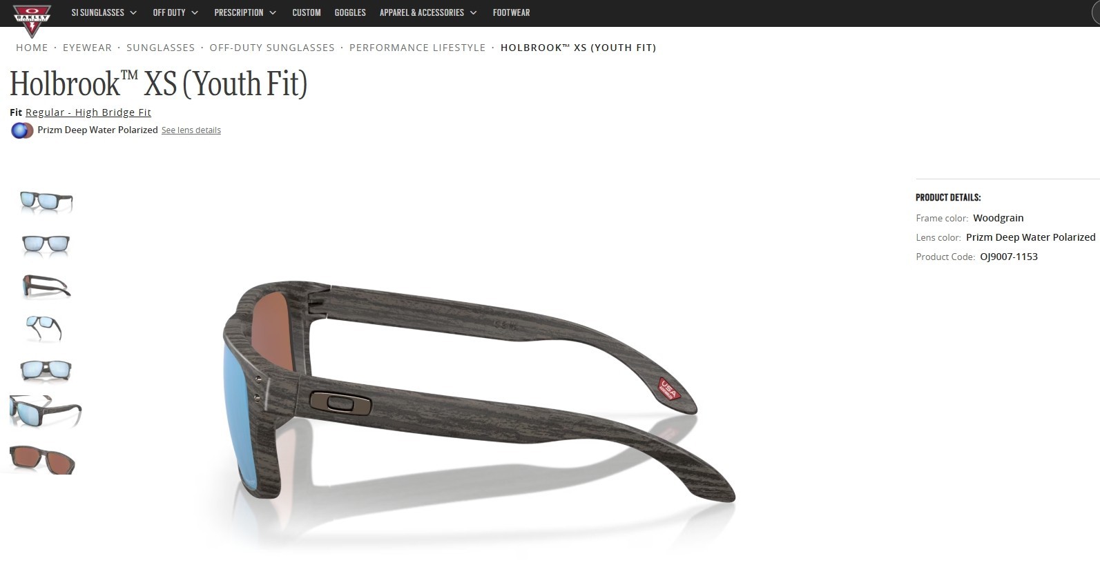 Oakley Youth Sunglasses Holbrook XS OJ9007-1153 Woodgrain Prizm Polarized Kids