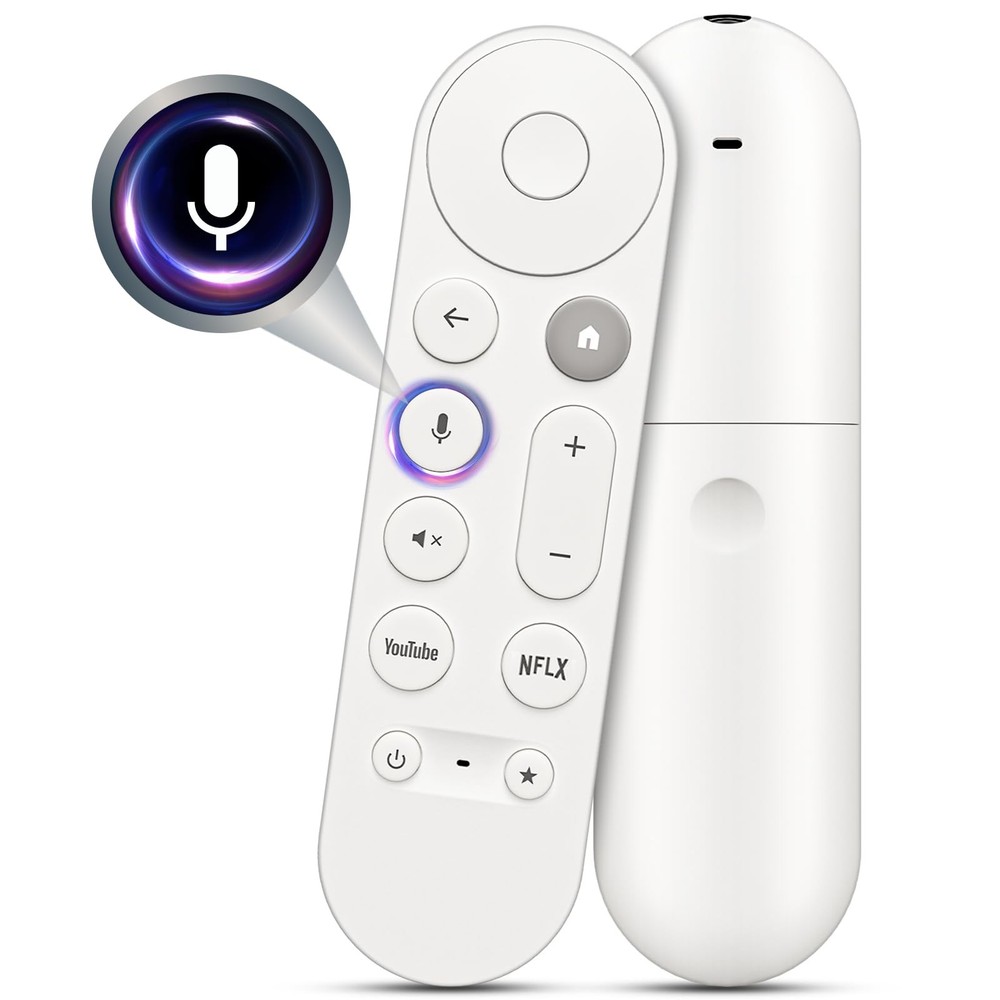 Voice Replacement Remote Control for Google Chromecast, White