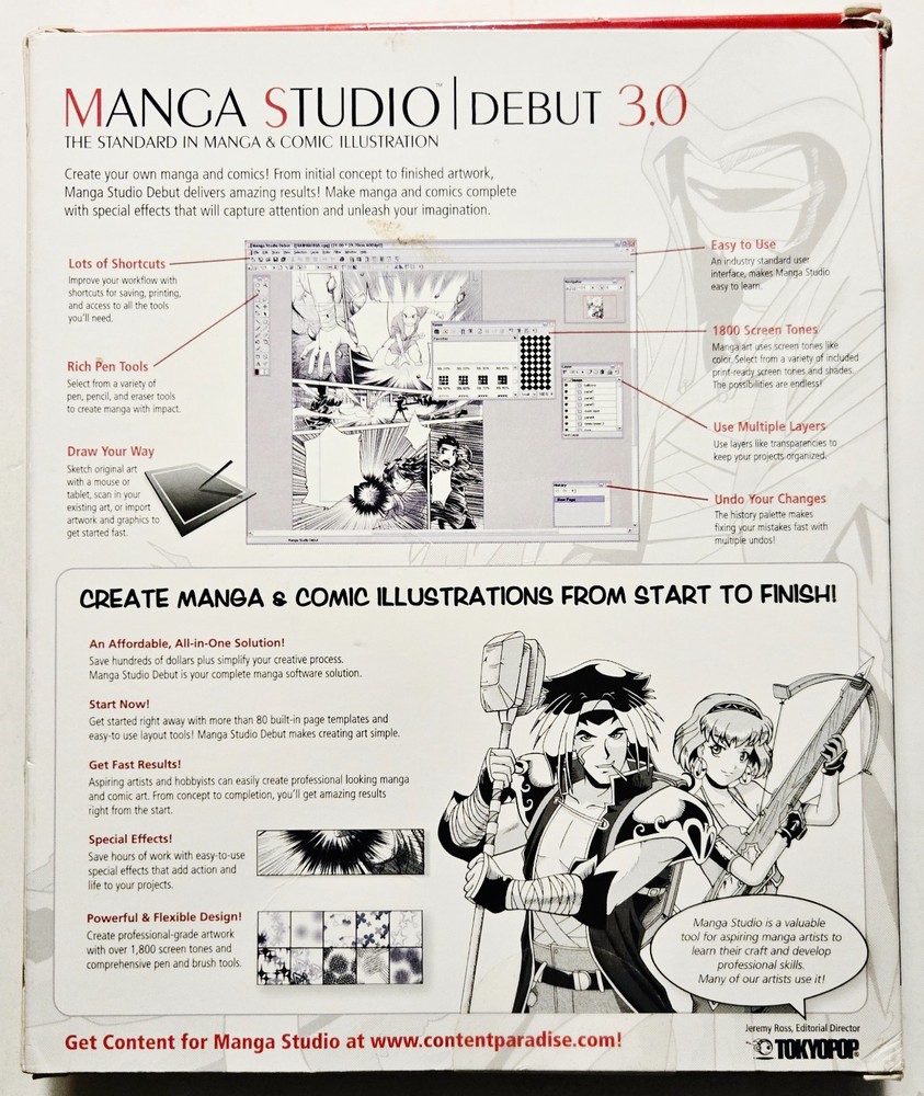Manga Studio 3.0 Debut (PC, 2006) *COMPLETE IN BIG BOX* Computer Software WIN