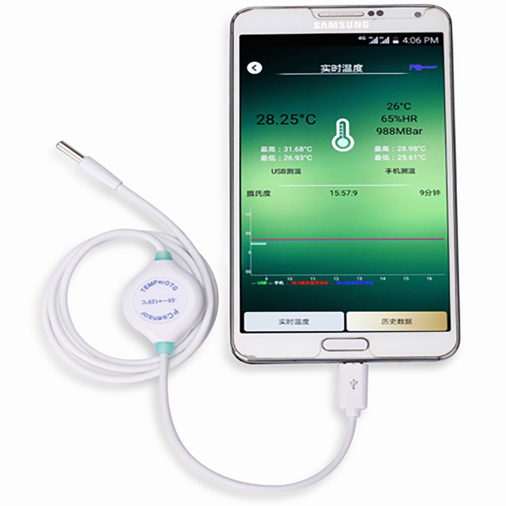 Android Thermometer High Precision with Email & SMS Alert -55~125℃ Water