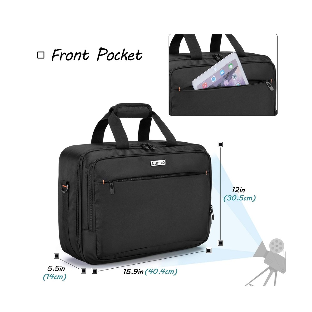 CURMIO Projector Carrying Case, Projector Bag with Laptop Compartment Compati...