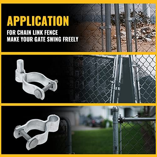 " Chain Link Gate Hinge Kit, Include Female & Male Gate 1-5/8 Silver (2 Set)