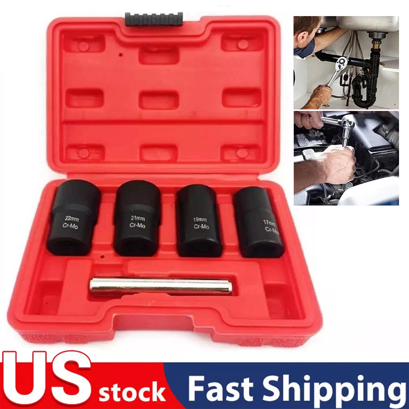 5pc Wheel Lock Removal Kit, Locking Lug Nut Removal Tool - 17MM,19MM, 21MM, 22MM