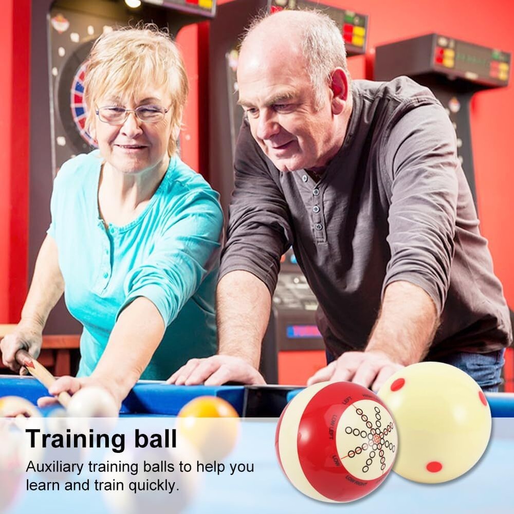 2Pcs Billiards Cue Ball Practice Training Professional Red+white