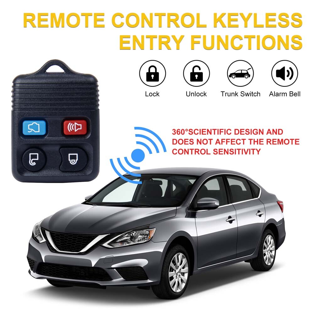 For Ford Replacement Alarm Remote Keyless Entry Control Key FOB Clicker 4 Button