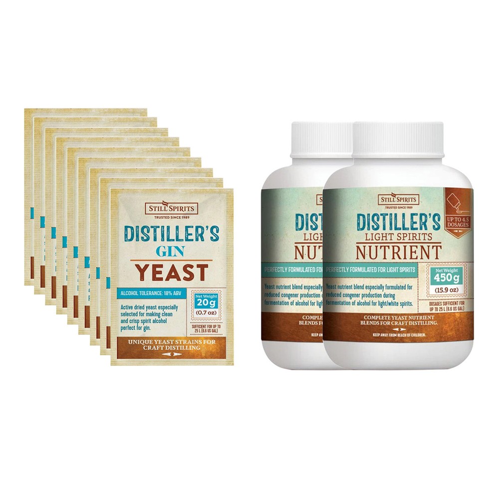 Still Spirits Gin 9X Batches Distiller's Range Yeast Nutrient Kit Gin Making