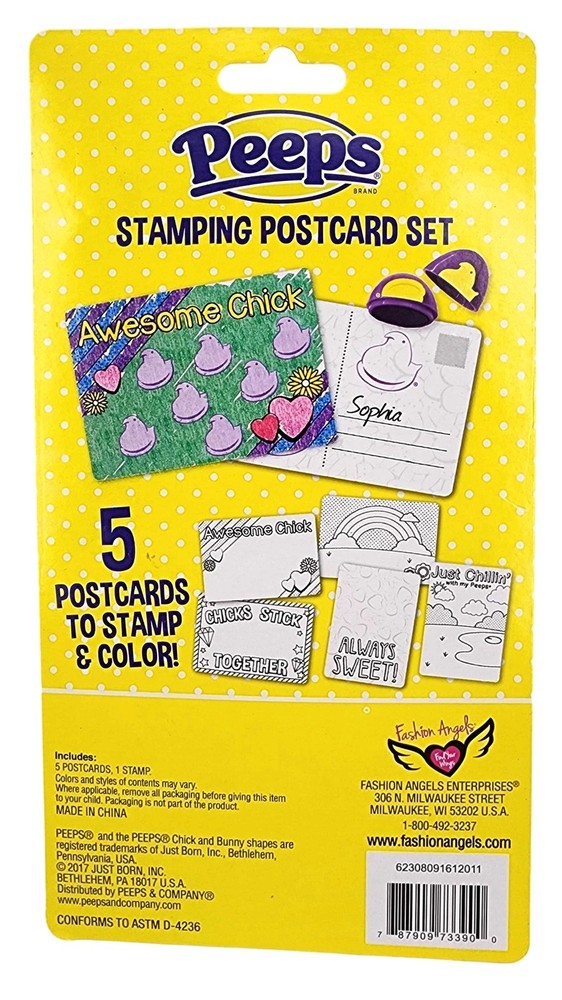 Peeps 2 Pack Easter Egg Stamping Postcard Set Ink Stampers Easter Basket