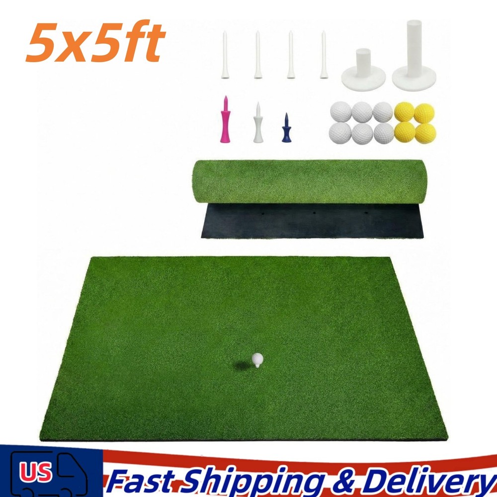 5 x 5 Golf Hitting Mat Premium Turf for Realistic Practice Experience