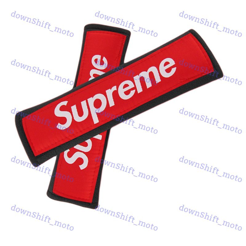 2PCS VIP Black/Red Soft Touch Fabric Seat Belt Cover Shoulder Pad Cushion