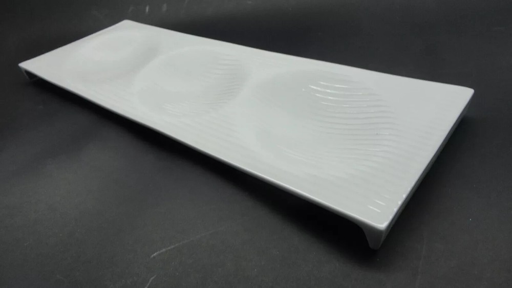 Fortessa Dinnerware 3 section Appetizer Sampler Serving Platter Bone China ~New!