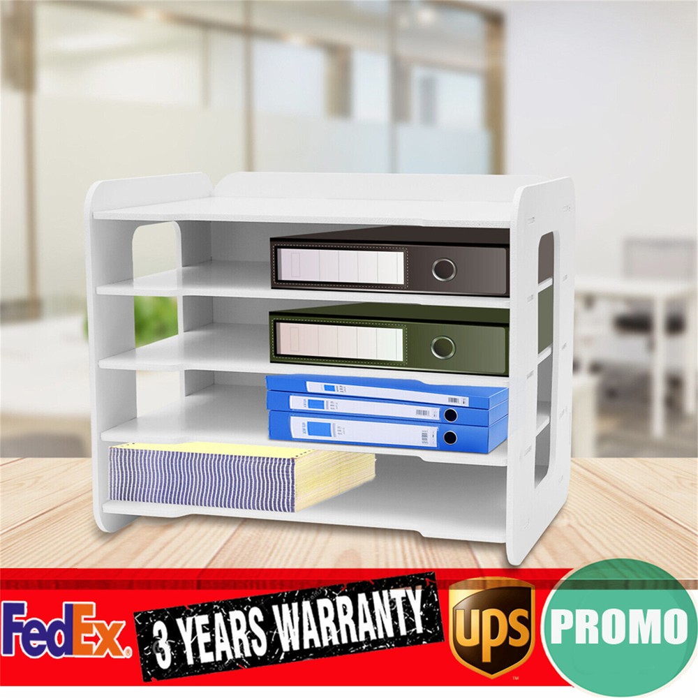 5 Tiers Stackable File Organizer Tray Desk Desktop Paper Document Tray Holder