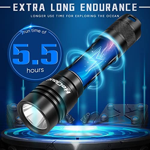3000LM Scuba Diving Flashlight with Rechargeable Dive Light Underwater 1 Pack
