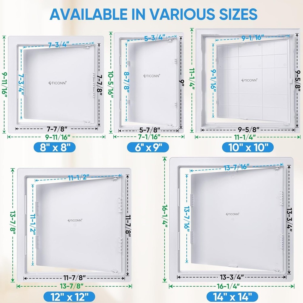 Seamless 14x14 Inch Drywall Access Panel with Discreet Notches - DIY Friendly