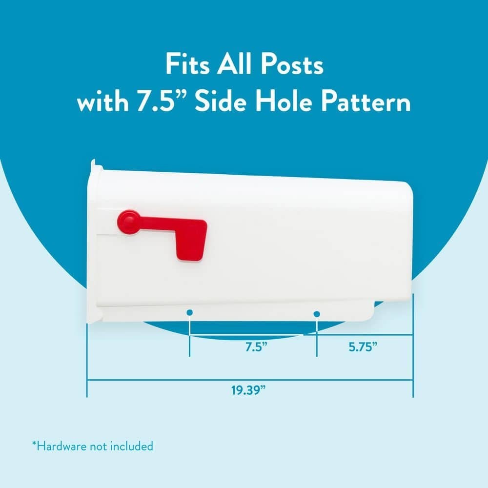 White Mailbox Deluxe Polybox Durable & Best Rust-proof Polymer Post Mounted New