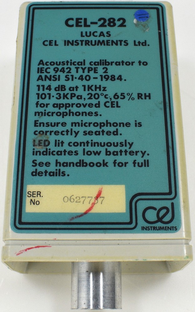Lucas CEL Instruments CEL-282 Acoustical Sound Level Calibrator