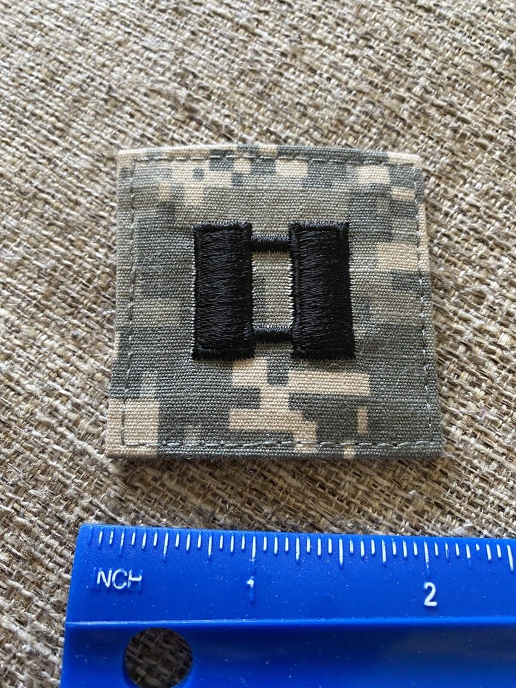 US Army Captain CPT O-3 Rank ACU Hook / Loop Pattern Military Patch INV6280