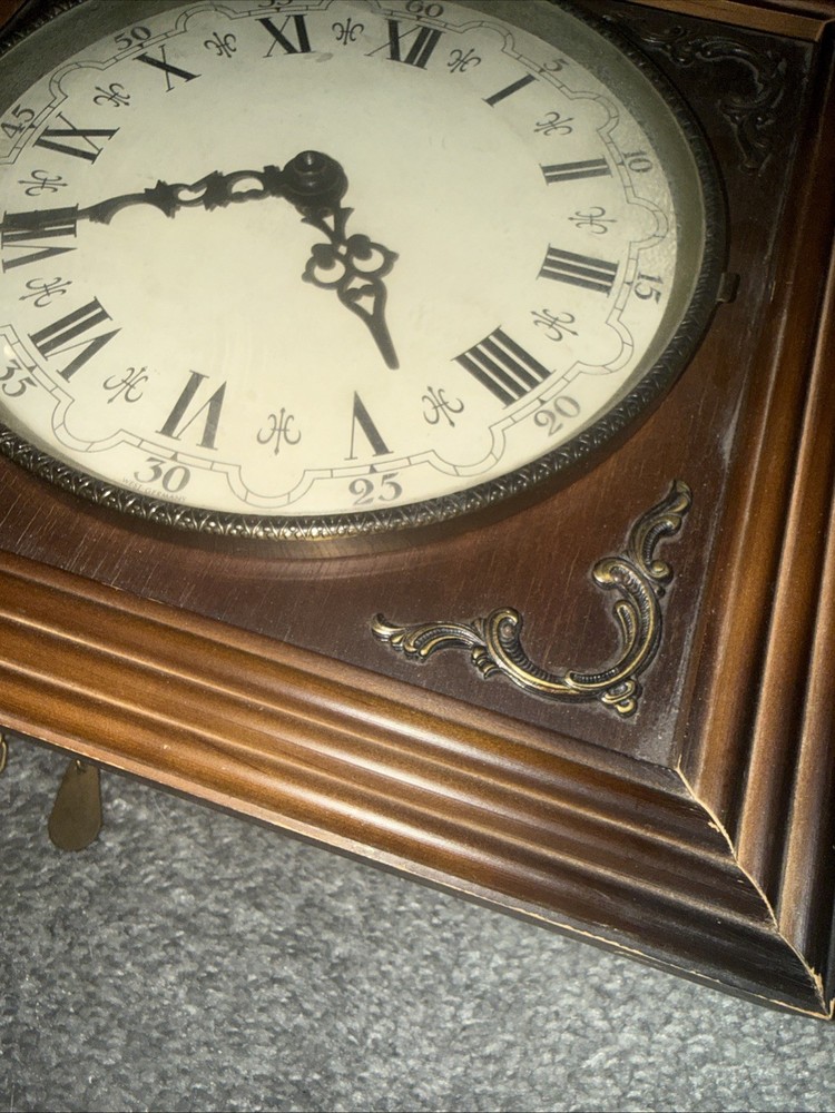 Vtg E Schmeckenbecher German Mechanical Wall Clock Chain Driven Weights ASMR