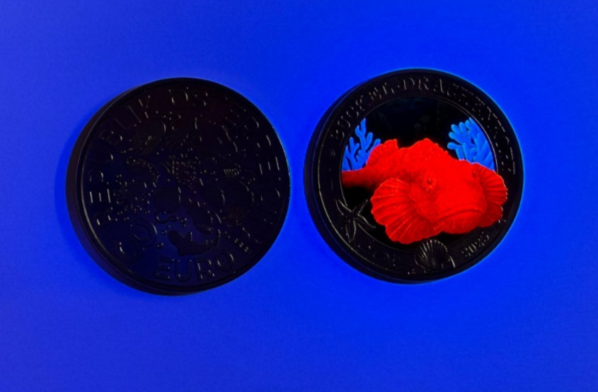 Austria 3€ euro 2025 Devil Scorpionfish UNC - glow in UV