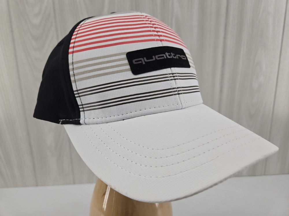 AUDI StrapBack Mesh Trucker Hat Panel Cap Black White