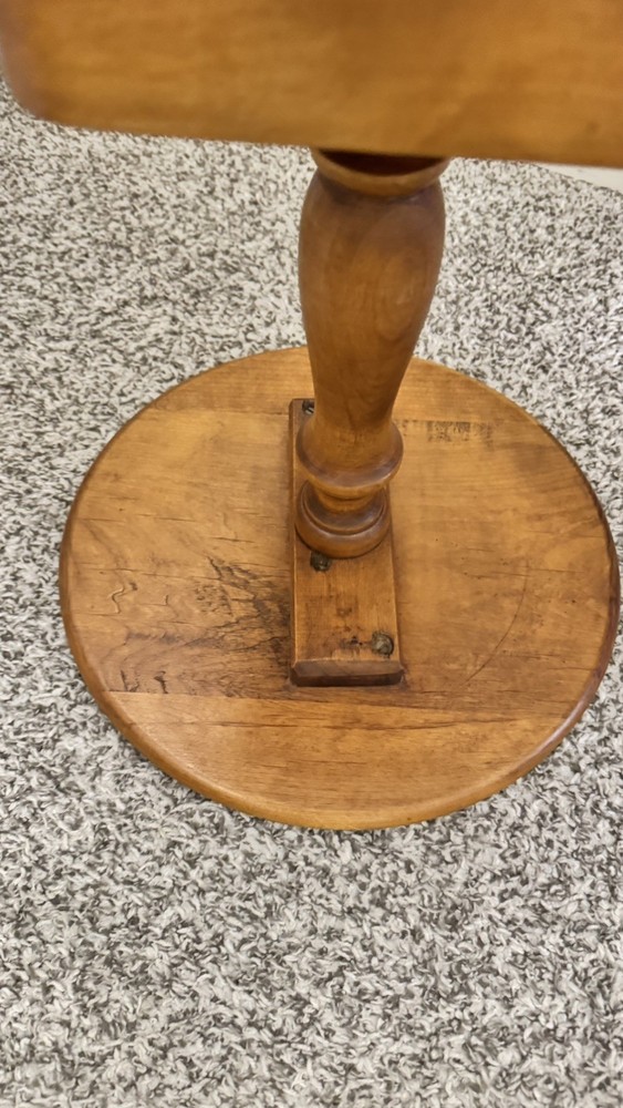 Hand crafted artisan Tiger maple candle stand table