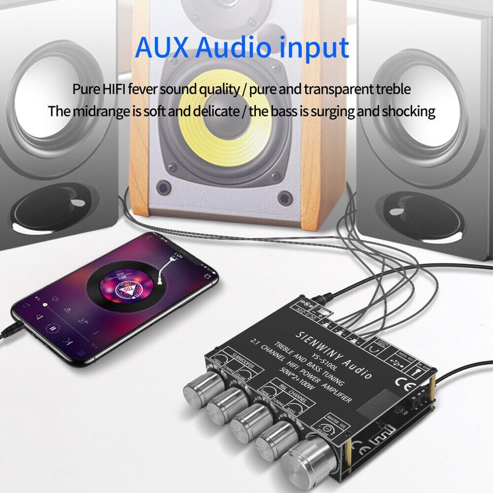 2.1CH HiFi Bluetooth5.0 Digital Power Amplifier Subwoofer Audio Amp Board Module