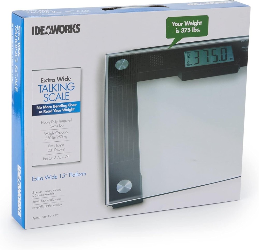 Ideaworks JB5824 Extra Wide Talking Scale-Visual & Voice Display Scale-