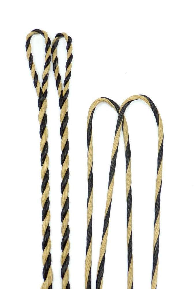 Flemish Recurve Bowstring - B55 (Dacron) - Black & Buckskin