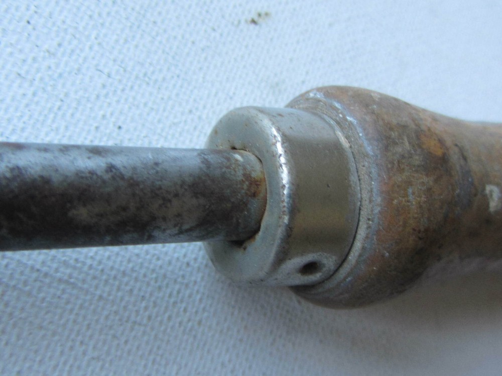 Vintage Triangular Paint Scraper Wood Handle 9" End to End 1/2" Blade Edge