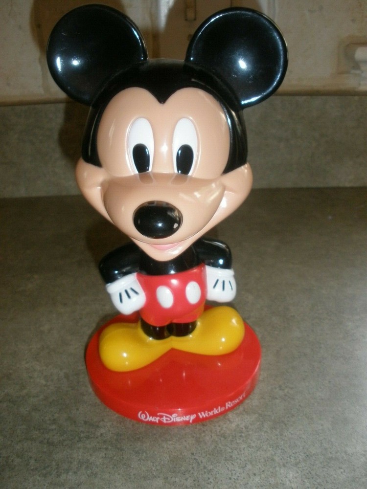 2002 Walt Disney World Resort Mickey Mouse Bobblehead Kellogs Plastic 8" (N7)