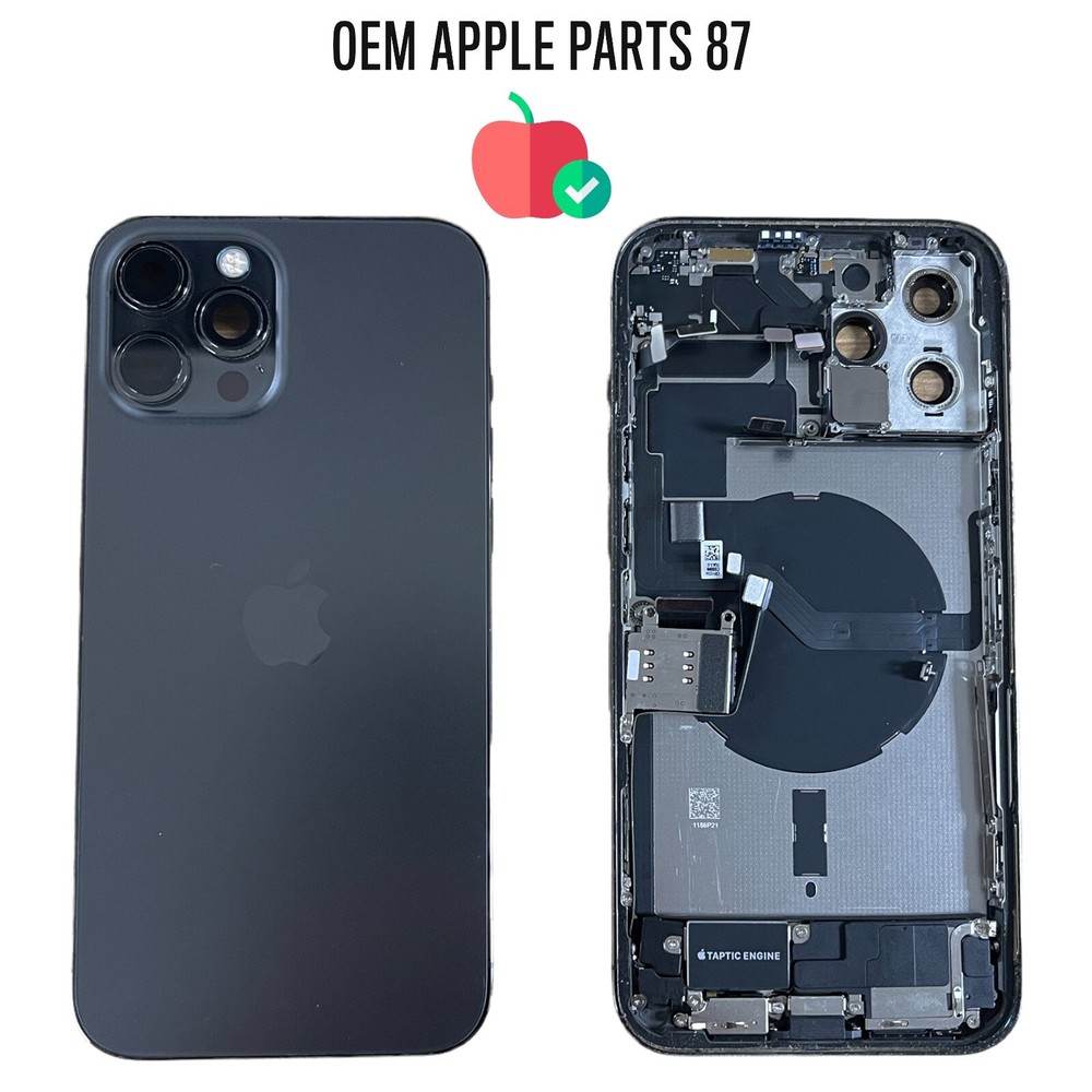 iPhone 12 Pro Max Housing Back Replacement Graphite With Small Parts Grade B