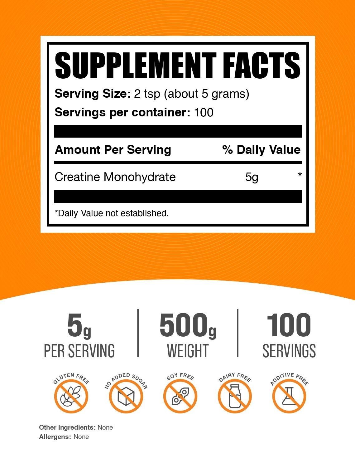 BulkSupplements Creatine Monohydrate (Micronized) Powder - 5g Per Serving