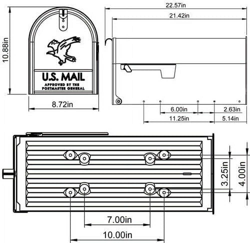 Architectural Mailboxes Elite Black Post Mount Mailbox, Steel, Rust Resistant
