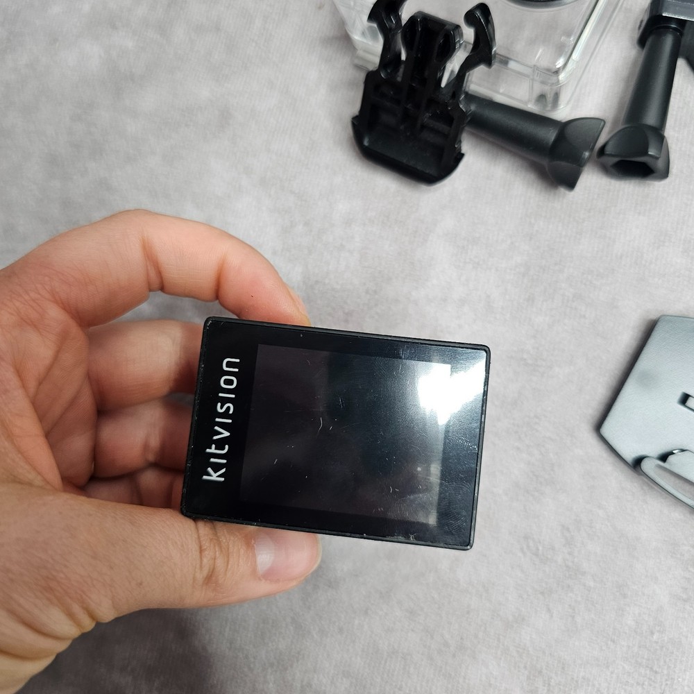 Kitvision Action Camera with Accessories – Powers On When Charging Only – Used