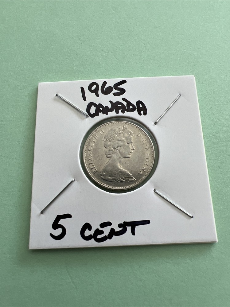 1965 Canada 5 Cents coin circulate.