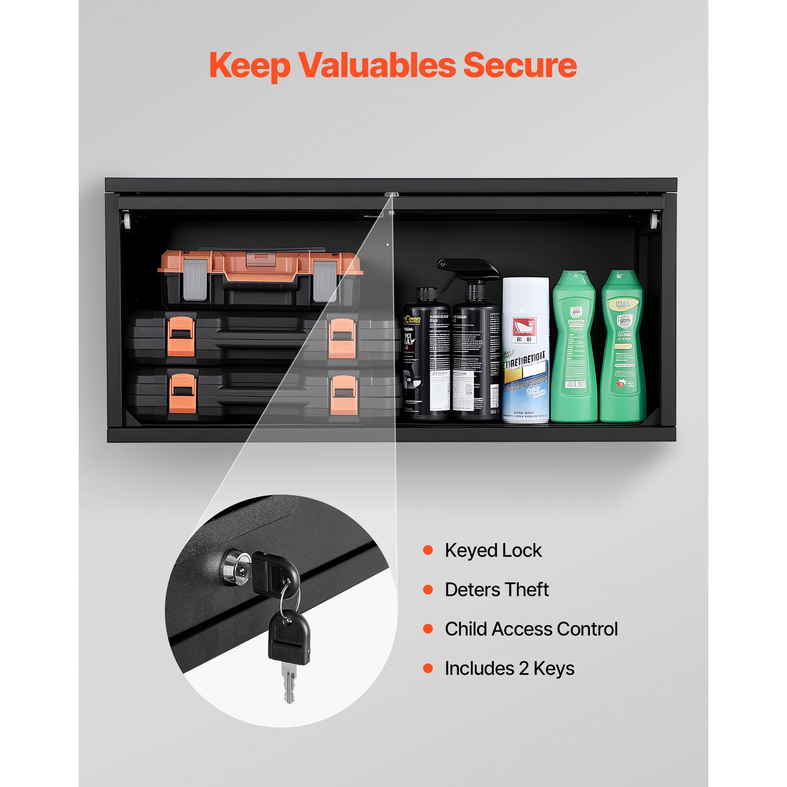 Uimoso Metal Wall Storage Cabinet with Flip-Up Door and 120 lbs Shelf Capacity