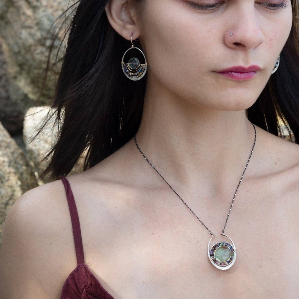 Fluorite Mixed Gemstone Pendant Necklace
