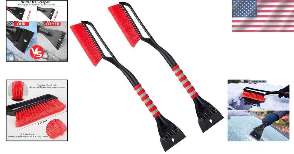 27" Snow Brush & Ice Scraper Combo 2-Pack
