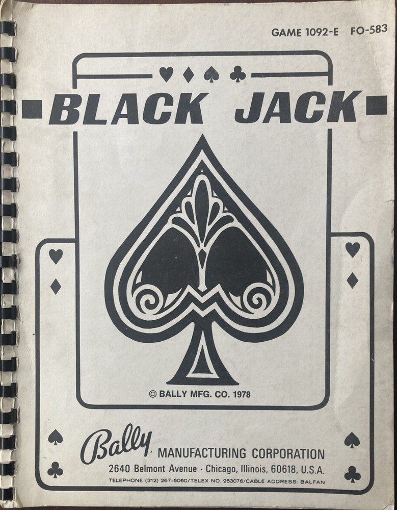Black Jack Pinball Service Manual