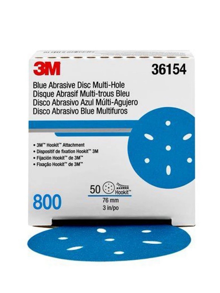 3M 36154 Multi-Hole Hook & Loop 800 Grit 3 in. Sanding Disc (50/Pack)