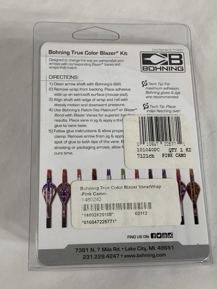 Bohning True Color Blazer Kit Wraps/Vane Red Flame PARTIAL KIT / OPEN BOX