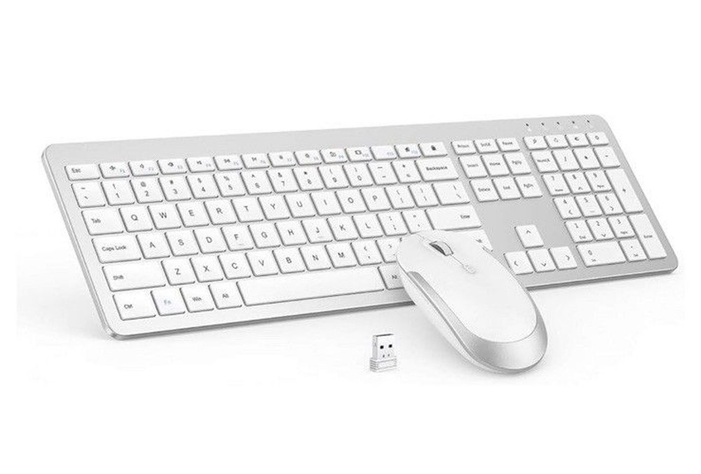 Wireless Keyboard and Mouse Combo - Full Size Slim Thin Wireless Keyboard Mouse