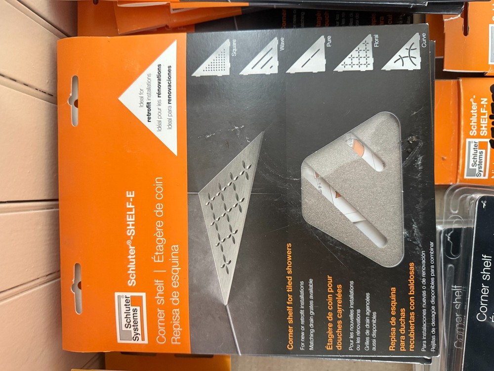 Schluter Systems Shelf Triangular Corner Wave Stone Grey SES1D10TSSG