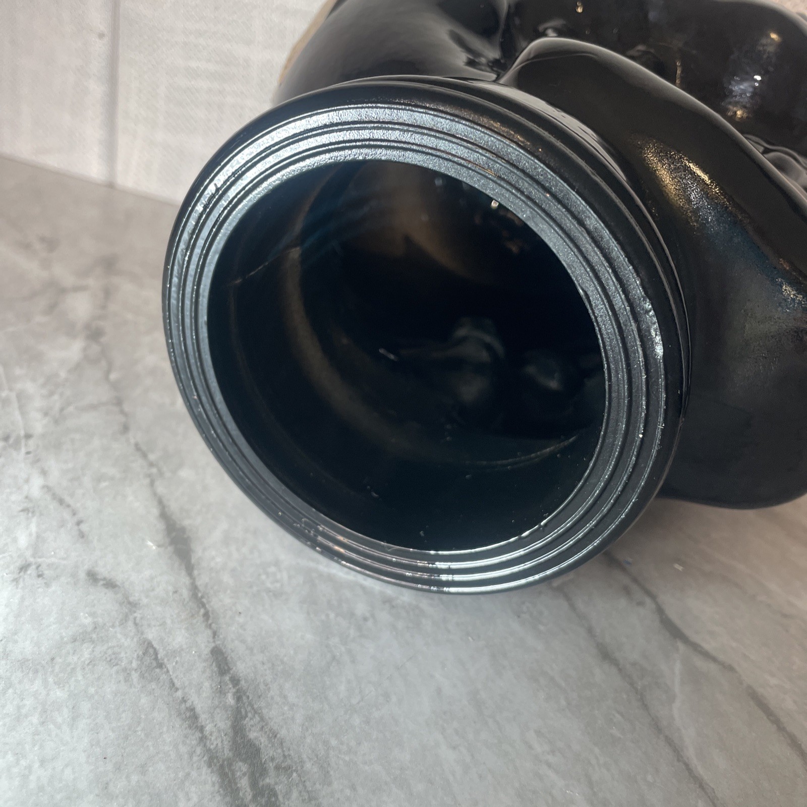 LARGE Black GLASS SKULL Recycled Glass Spain 10.5 inches Vidrios San Miguel NEW