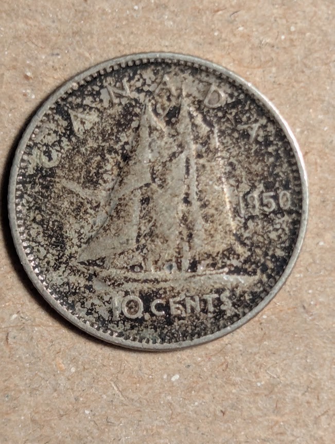 1950 Canada 10 Cents Silver
