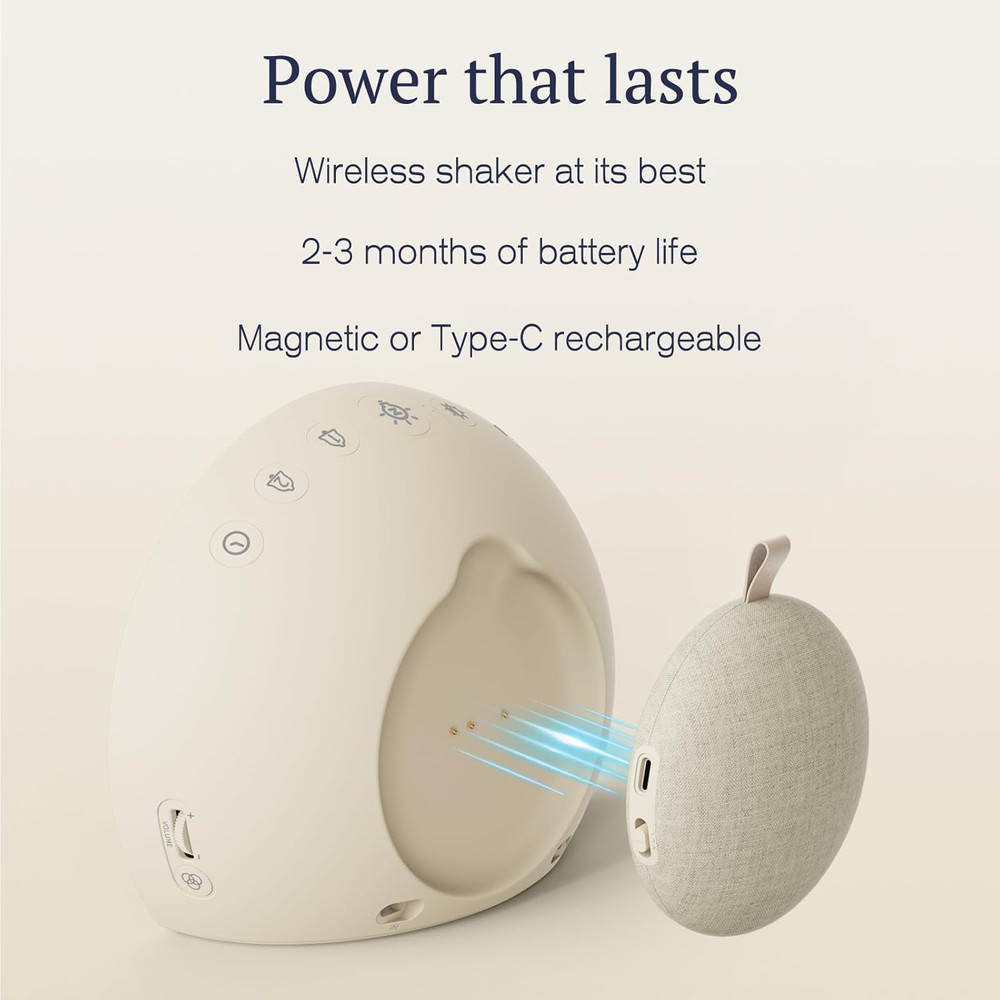Loud Alarm Clock with Wireless Bed Shaker, Vibrating Dual Alarm with Light Wake